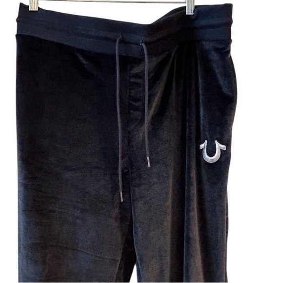 True Religion Men's 3XL Blue Velour Jogger Pants Elastic Waist 28" Inseam - Picture 2 of 11